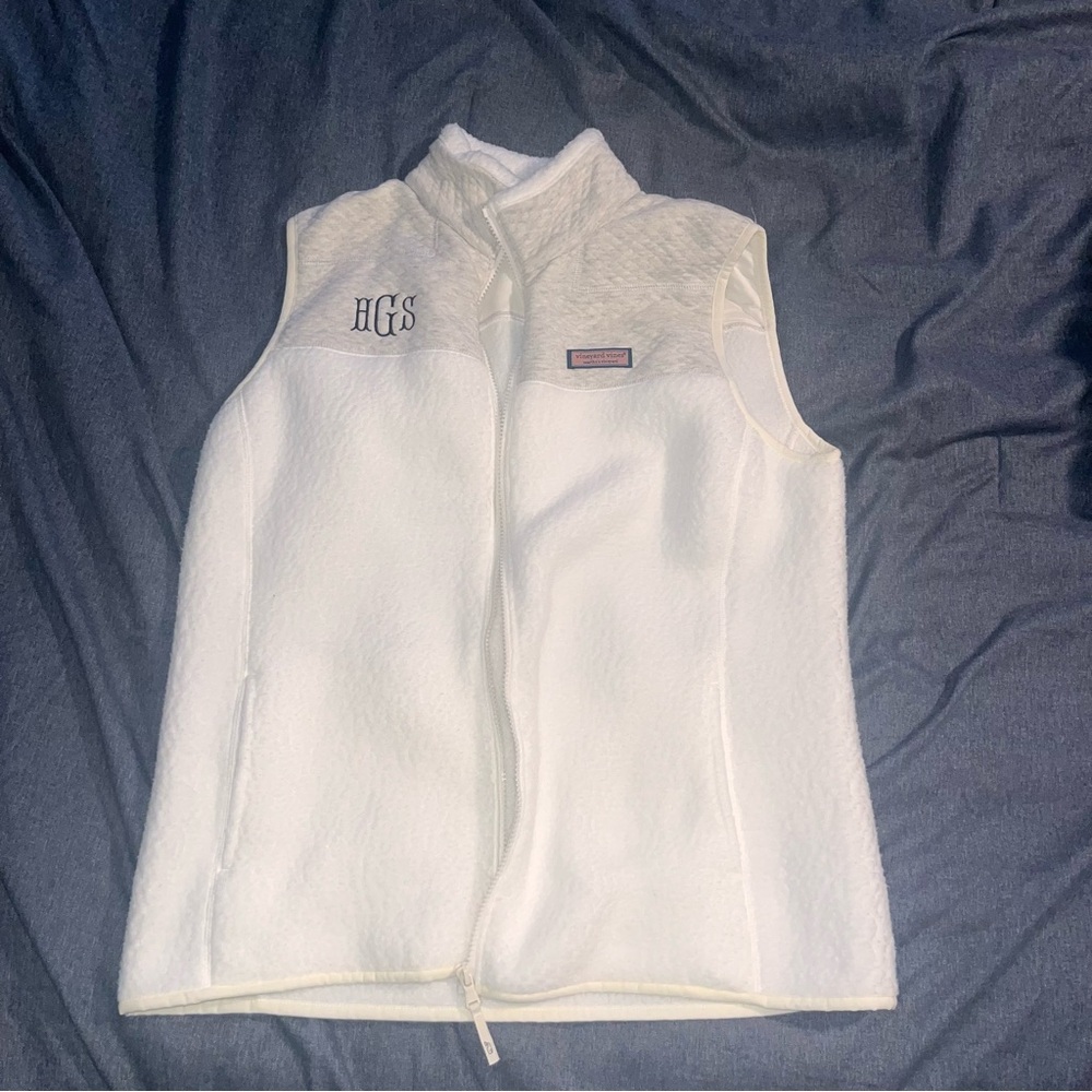 Vineyard Vines Soft White Fleece Vest